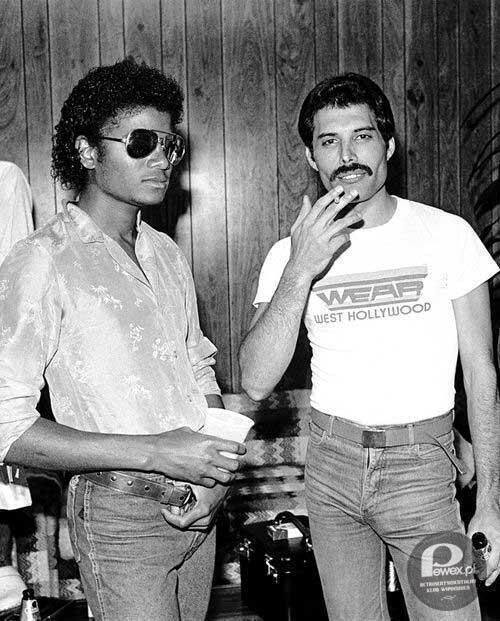 Michael Jackson i Freddie Mercury w 1980 roku.